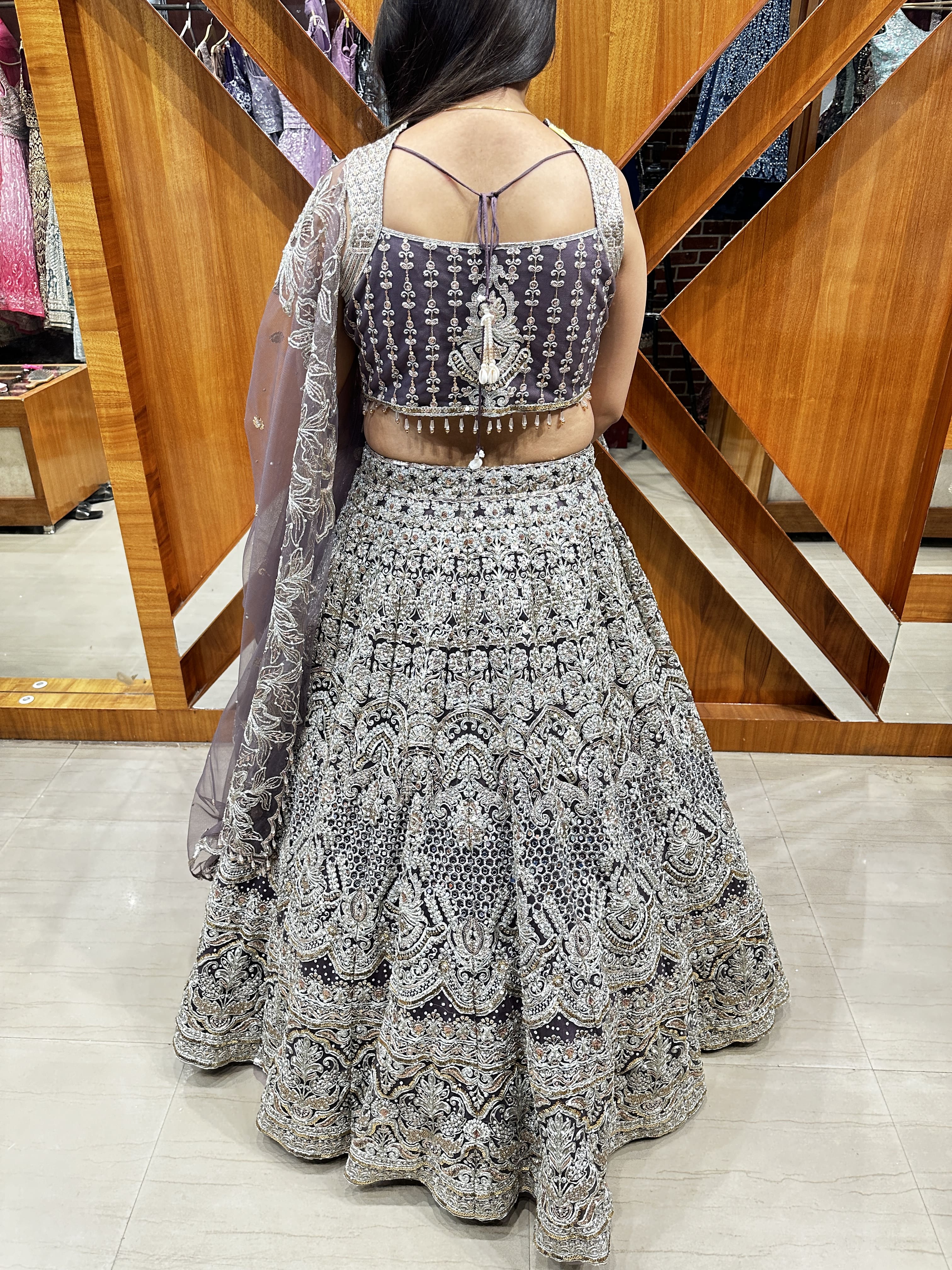 Partywear designer hand work heavy lehenga with heavy work dupata